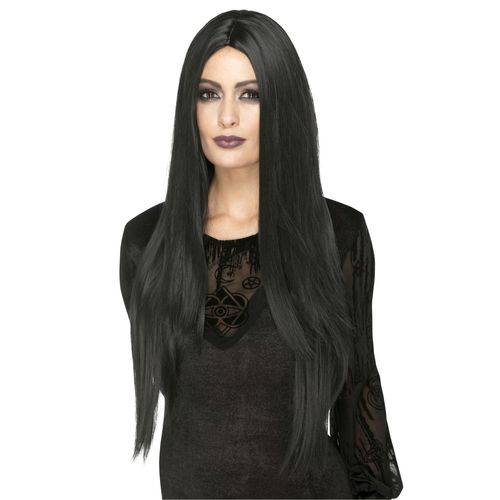 Perruque Longue Noire Résistante À La Chaleur Femme Taille Unique