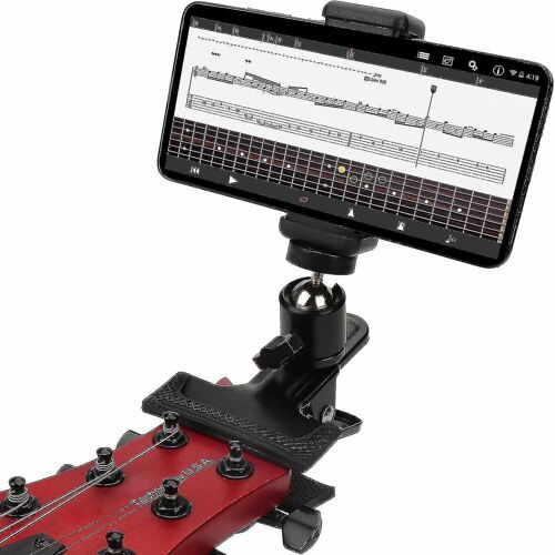 Support de téléphone de tête de guitare, clip de tête de guitare Support de téléphone portable pour guitare / guitare électrique / basse / ukulélé