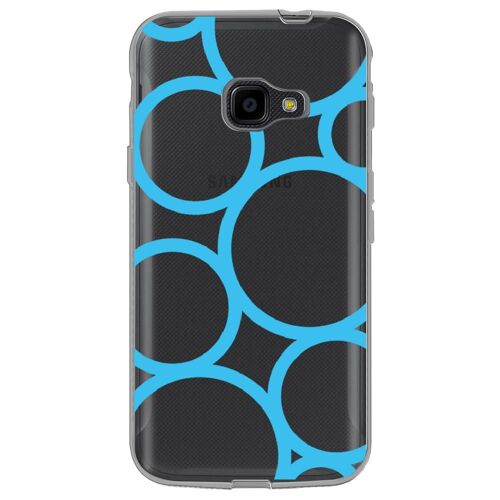 Coque souple pour Samsung Galaxy XCover 4 avec impression Motifs ronds bleus