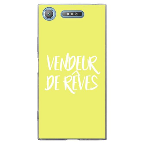Coque Souple Pour Sony Xperia Xz1 Avec Impression Motifs Vendeur De Rêves Jaune