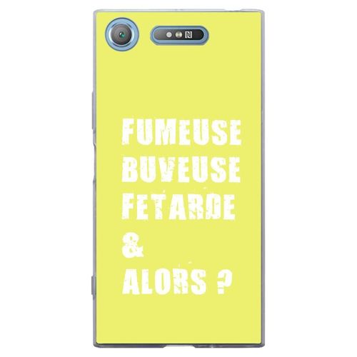 Coque Souple Pour Sony Xperia Xz1 Avec Impression Motifs Fumeuse Et Alors Jaune