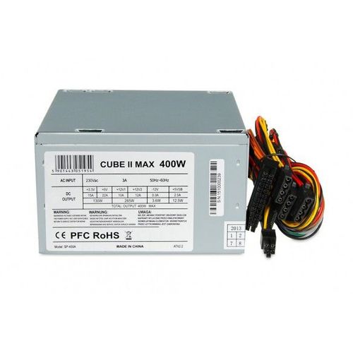 iBox CUBE II alimentation électrique 400W 12 CM FAN 400W Alimentation PC Argent