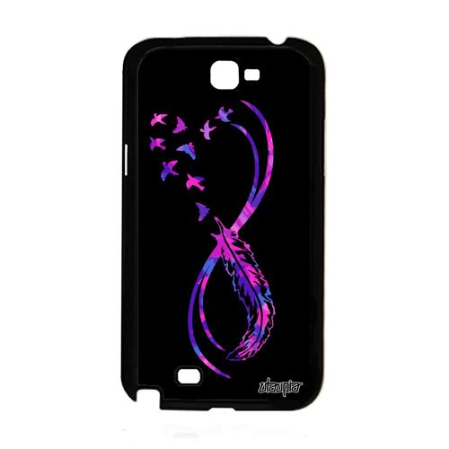 Coque silicone Galaxy Note 2 infini cover oiseau gel noir telephone 4G a Samsung Galaxy Note 2