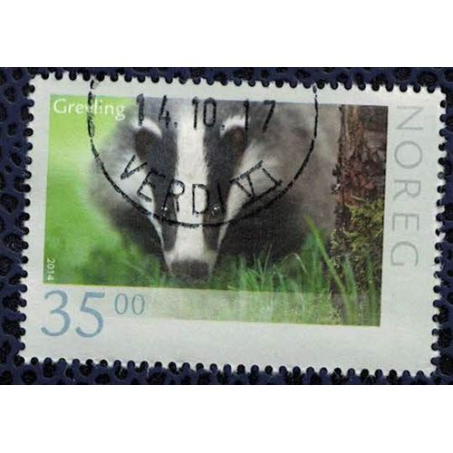 Norvège 2014 Oblitéré Rond Used Animaux Grevling Badger Blaireau Su