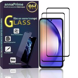 Lot / Pack De 2 Films Verre Trempé Pour Samsung Galaxy A54 5g 6.4" De Protection D'écran - Couleur Noir