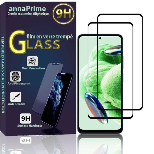 Lot / Pack De 2 Films Verre Trempé Pour Xiaomi Redmi Note 12 5g 6.67" De Protection D'écran - Couleur Noir