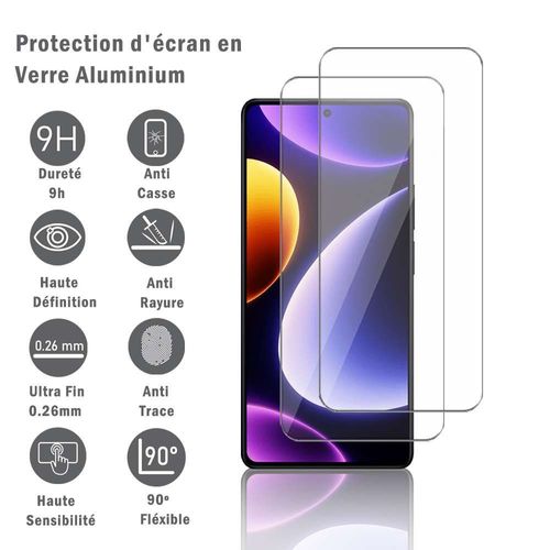 2 Films Protection D'écran En Verre D'aluminium Super Résistant 9h Pour Xiaomi Redmi Note 12 Turbo 6.67", Définition Hd, Anti-Rayures, Anti-Empreintes Digitales