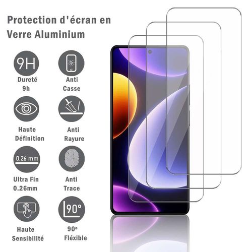 3 Films Protection D'écran En Verre D'aluminium Super Résistant 9h Pour Xiaomi Redmi Note 12 Turbo 6.67", Définition Hd, Anti-Rayures, Anti-Empreintes Digitales
