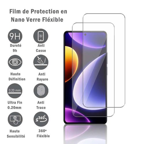 2 Films Protection D'écran En Verre Nano Fléxible Pour Xiaomi Redmi Note 12 Turbo 6.67", Dureté 9h Inrayable Incassable Invisible Ultra Résistant