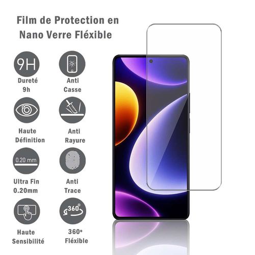 1 Film Protection D'écran En Verre Nano Fléxible Pour Xiaomi Redmi Note 12 Turbo 6.67", Dureté 9h Inrayable Incassable Invisible Ultra Résistant