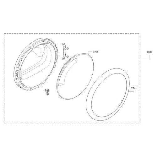 HUBLOT COMPLET POUR SECHE LINGE BOSCH - 11015675