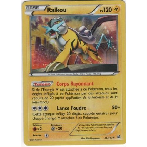 Pokemon Raikou Holo 55/162