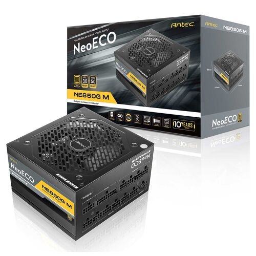 Antec NeoECO Gold Modular NE850G M - Alimentation électrique (interne) - ATX12V 3.0 - 80 PLUS Gold - CA 100-240 V - 850 Watt - PFC active - Europe