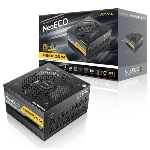 Antec NE1000G M - Alimentation électrique (interne) - ATX12V 3.0 - 80 PLUS Gold - CA 100-240 V - 1000 Watt - PFC active - Union européenne