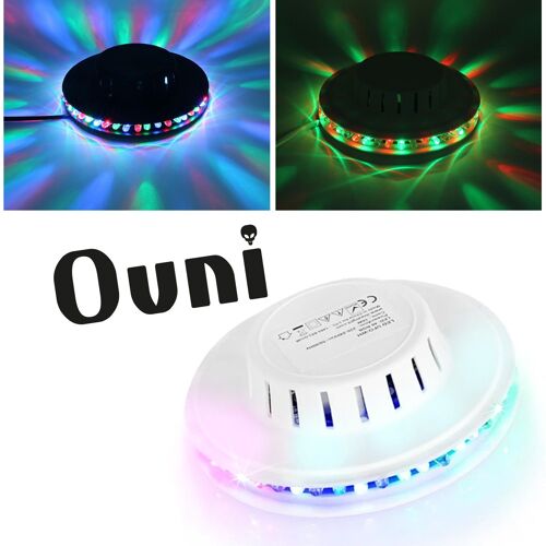 Platine vinyles Ledwood ROUND300 Blanche - 33-45-78 Tours, haut-parleurs stéréo 2x5W, Encodage USB, Bluetooth, Lumière OVNI WH