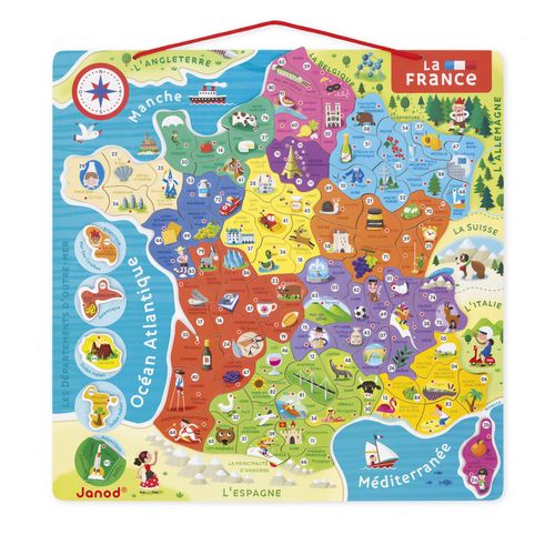 Jeux Puzzle France Magnétique 93 Pcs (Bois) - Nouvelles Régions 2016
