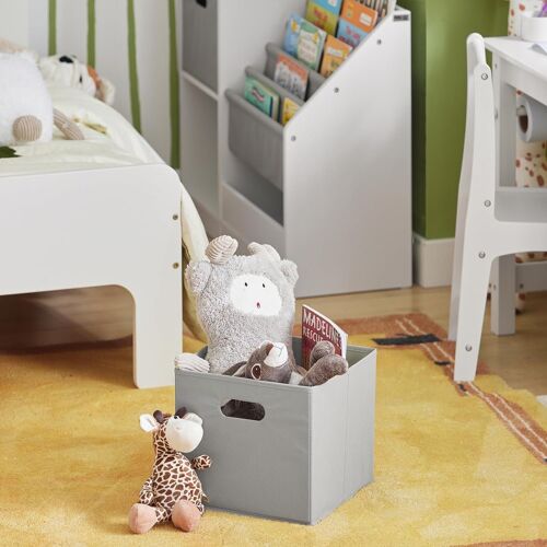 Sobuy Kmb76-W Bibliothèque Pour Enfants, Organisateur Jouets Et Livres, Étagère De Rangement Pour Enfants Avec 2 Paniers, 5 Étagères Et 1 Compartiment