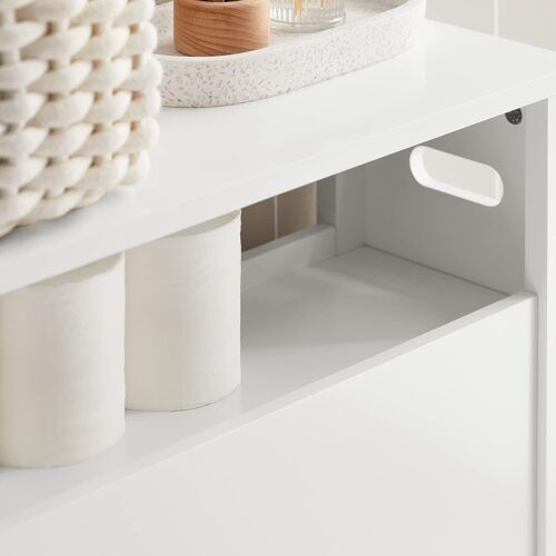 Sobuy Bzr83-W Meuble De Rangement Salle De Bain Étroit, Armoire Toilettes Wc Avec 2 Paniers Amovibles Rangement Polyvalente