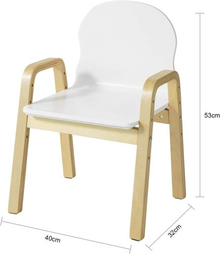 Sobuy Kmb24-Wx2 Lot De 2 Chaises Enfant Design Fauteuil Pour Enfants Avec Accoudoirs Et Dossier Chaise Confortable Haute Qualité- Hauteur Réglable