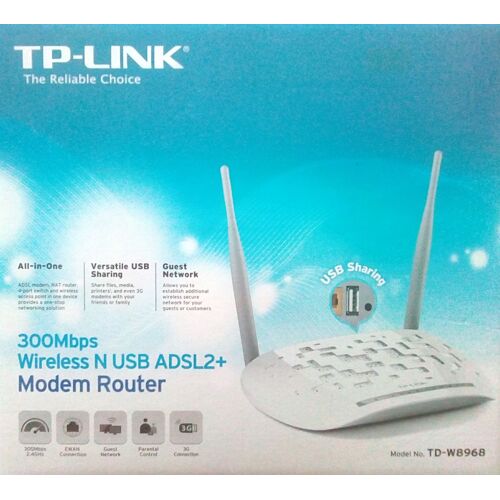 TP-LINK 300Mbps Wireless N USB ADSL2+ Modem Router