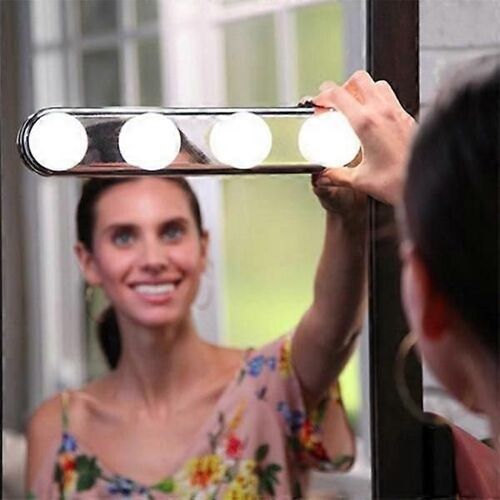 4 Ampoule Led Maquillage Miroir Lumière Ventouse Installation Coiffeuse Vanité Lumière Applique Murale