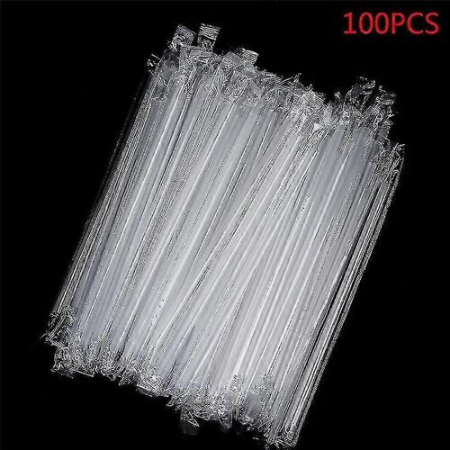 100pc Clear Individuellement Emballé Boissons Pp Pailles Boissons Pailles Party Supplies