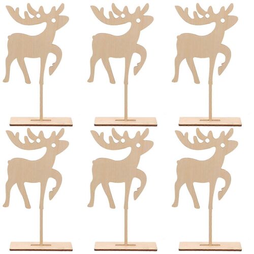 6 Pcs Signes En Bois Noël Ornements Suspendus Pendentifs En Bois De Bois De Noël Décorations De Découpe