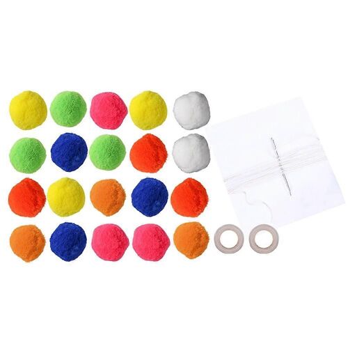 Boules De Pompons Assorties De 2 M Pour Bricolage Artisanat Créatif Décorations Suspendues (Couleur Assortie)