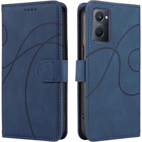 Coque Pour Oppo A96 4g / Oppo A76 4g / Oppo A36 4g / Realme 9i, Portefeuille Magnetique Housse En Cuir Pu, Etui A Rabat De Protection Pour Oppo A96 4g / Oppo A76 4g / Oppo A36 4g, Bleu