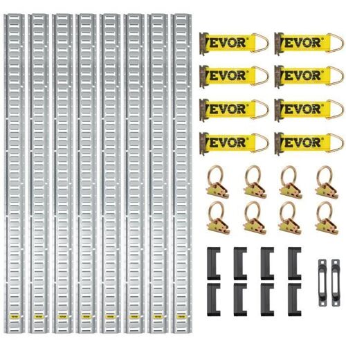 E-Track 34 Pcs Kit d'Arrimage - VEVOR - Kit de Rails d'Arrimage Universel Accessoire