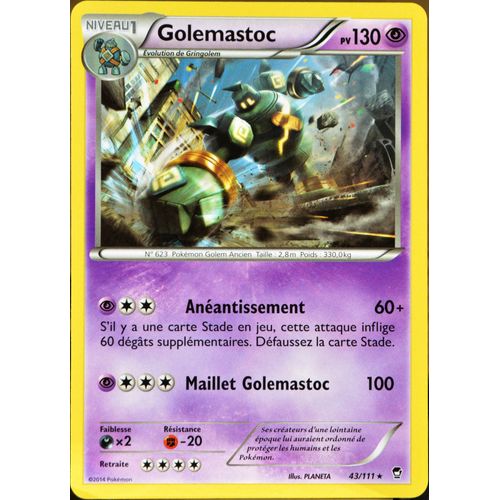 Carte Pokémon 43/111 Golemastoc 130 Pv Série Deck Combat Légendaire Neuf Fr