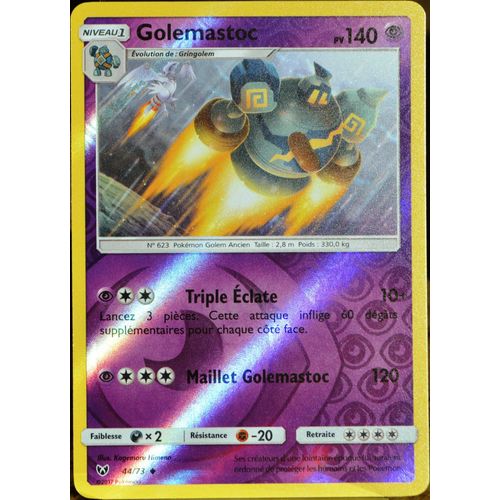 Carte Pokémon 44/73 Golemastoc 140 Pv - Reverse Sl3.5 Légendes Brillantes Neuf Fr