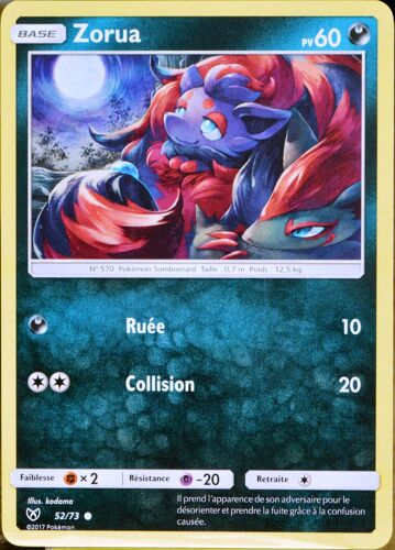 Carte Pokémon 52/73 Zorua 60 Pv
