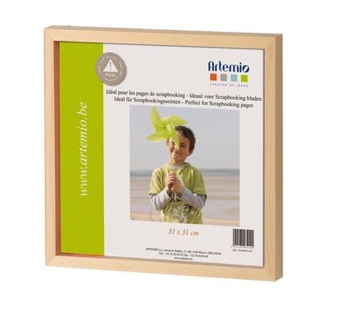Cadre photo et scrap en bois Carré 32,5cm - Artémio