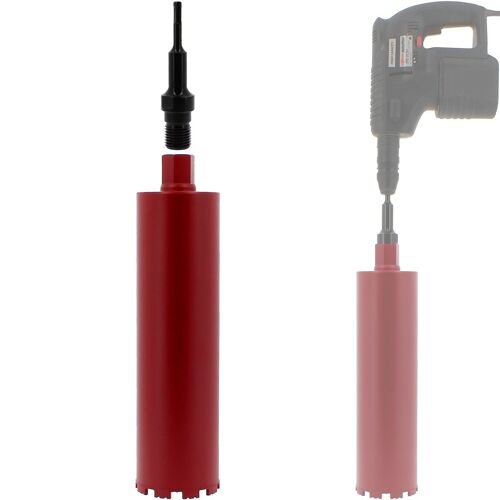 Couronne diamant Ø 116 mm avec adaptateur pour perceuse et perforateur SDS-plus