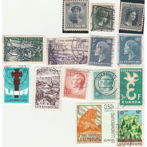 14 Timbres Du Luxembourg Emis Entre 1914 Et 2003.