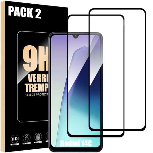 Verre Trempé Intégral pour Xiaomi Redmi 14C, Vitre Protection Lot-2 - E.F.Connection
