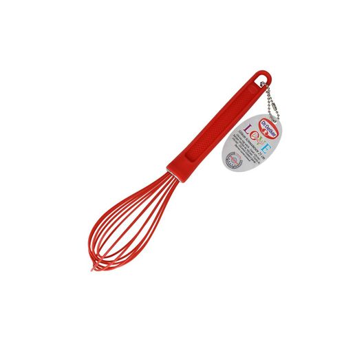 Dr. Oetker 1284 Fouet Cuisine, Petit Fouet Cuisine, Fouet Patisserie, Fouet Patisserie Professionnel, Fouet Cuisine Silicone, Fouet Silicone, Fouet Manuel, Silicone, Rouge, 26 X 5,1 Cm