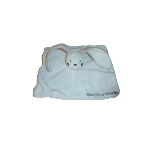 Doudou lapin Mon premier Doudou blanc taupe plat Kimbaloo