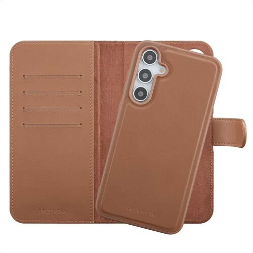 Selencia Étui portefeuille amovible Olyn avec MagSafe Samsung Galaxy A35 / A55 Marron