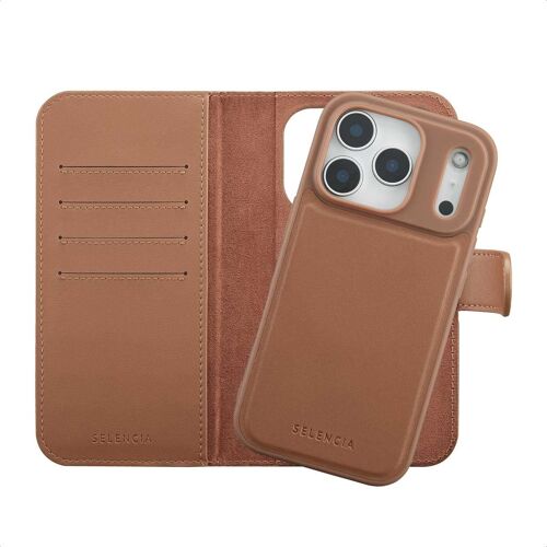 Selencia Étui portefeuille amovible Olyn avec MagSafe iPhone 17 Pro Marron