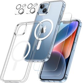 Coque pour iPhone 15 et 2 Verres Trempé écran et 2 Protections Caméra - Cercle magnétique intégré Phonillico®