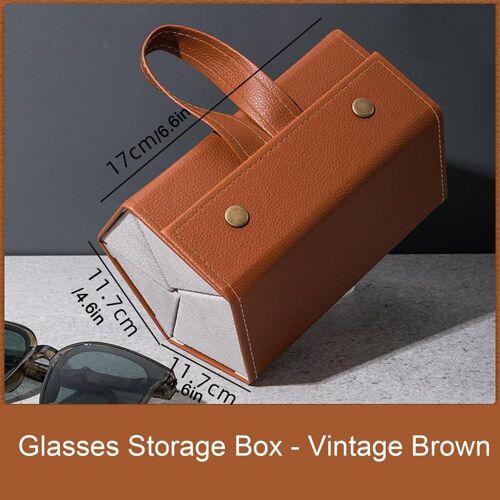 Étui À Lunettes Pliable En Cuir Pu, Étui De Rangement Portable Pour Lunettes De Soleil 