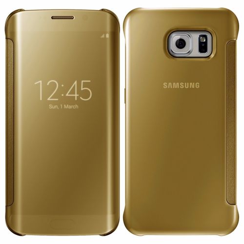 Coque Etui À Rabat Samsung Galaxy S7 Miroir Or Aluminium Design