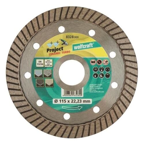 WOLFCRAFT Disque diamant turbo - Diametre: 115 x 22.2 mm