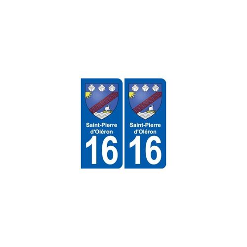 17 Saint-Pierre-D-Oléron Blason Ville Autocollant Plaque Sticker - Couleur : Droits - Angles : Droits
