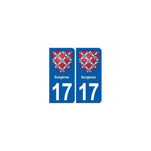 17 Surgères Blason Ville Autocollant Plaque Sticker - Couleur : Droits - Angles : Droits