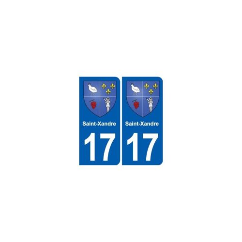 17 Saint-Xandre Blason Ville Autocollant Plaque Sticker - Couleur : Droits - Angles : Droits