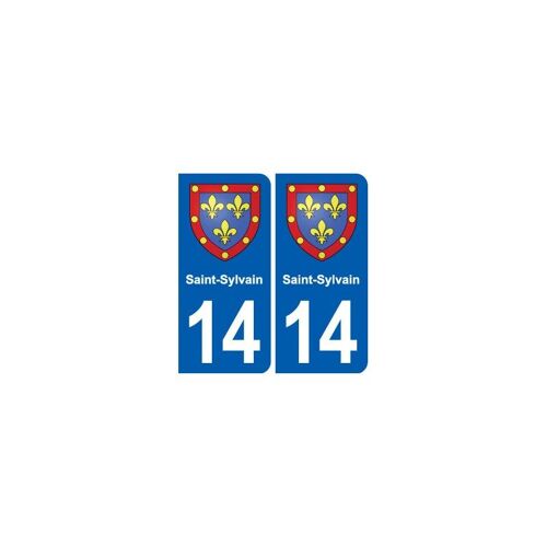 14 Saint-Sylvain Blason Ville Autocollant Plaque Sticker - Couleur : Droits - Angles : Droits
