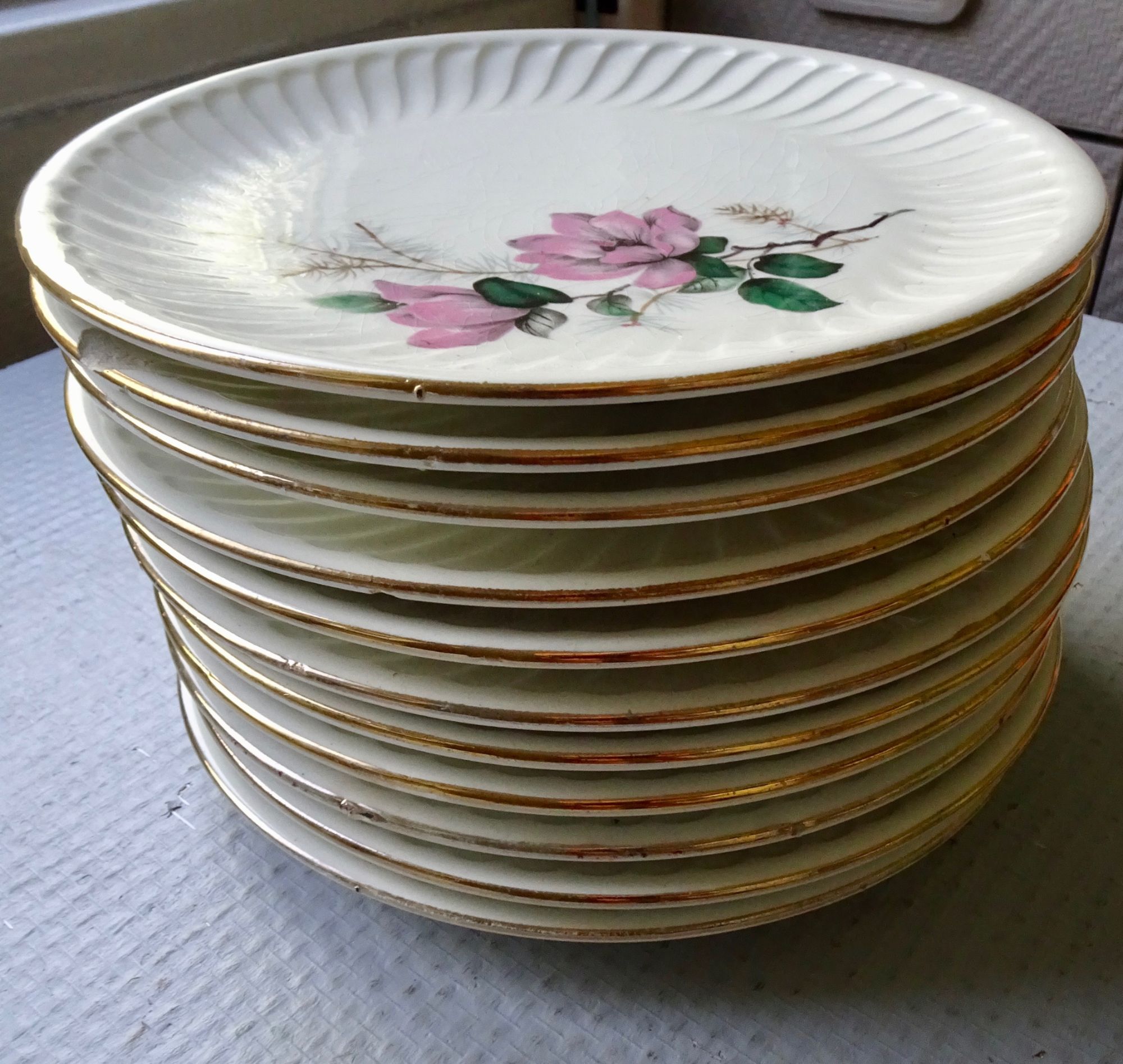 6 assiettes plates Gien \, image size:2000x1895